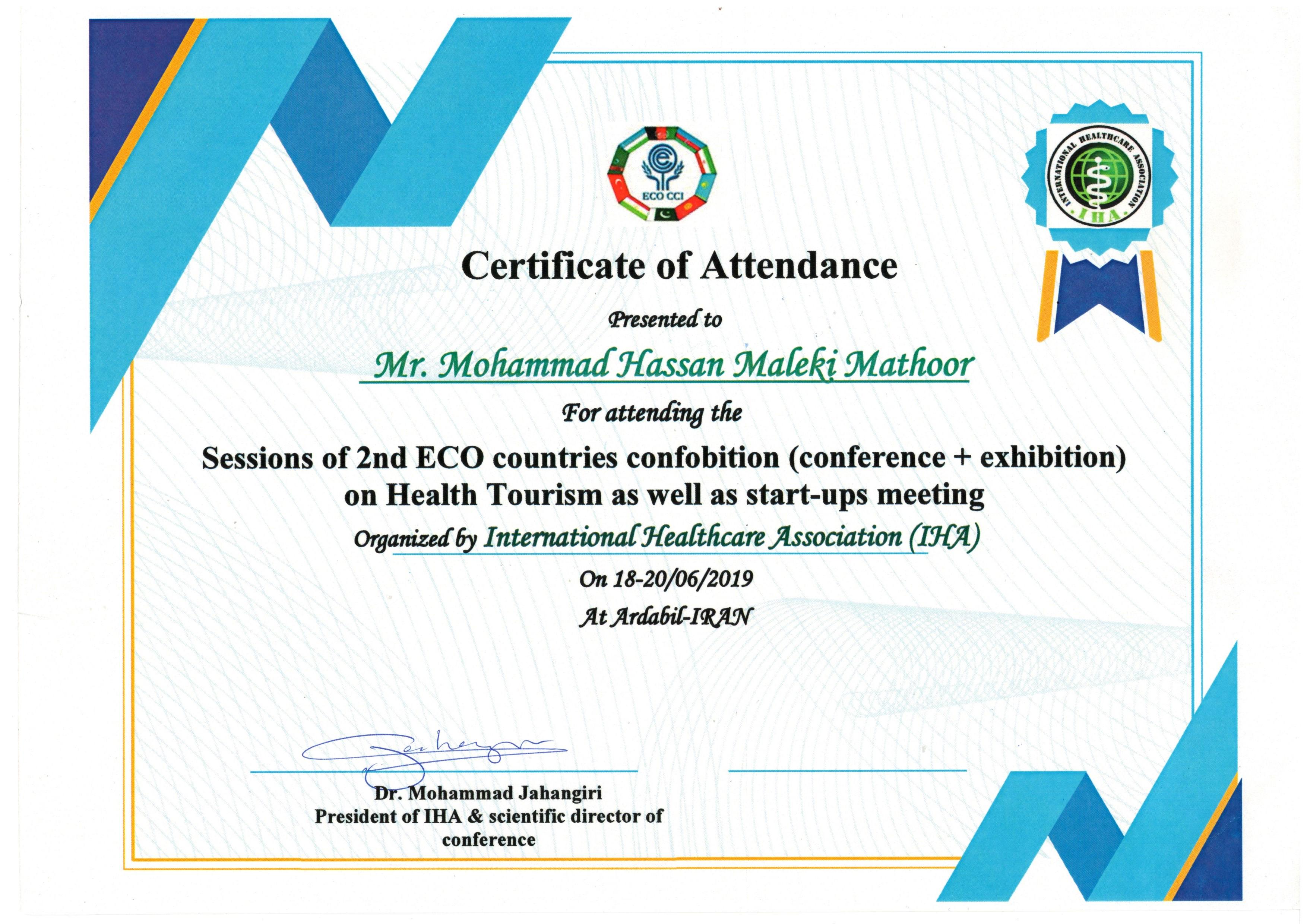 2nd ECO cofobition on health tourism